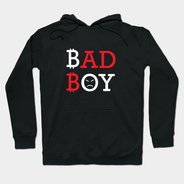 Bad Boy Bitcoin Funny Design Hoodie by jazzworldquest